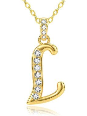 14K Gold Personalized Initial Necklace for Women - A-Z Letter Pendant Jewelry